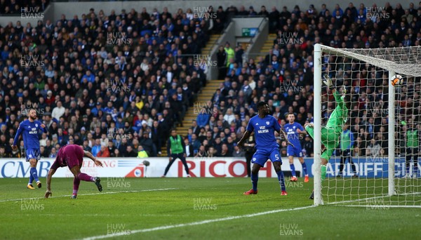 280118 - Cardiff City v Manchester City - FA Cup - Raheem Sterling of Manchester City scores a goal