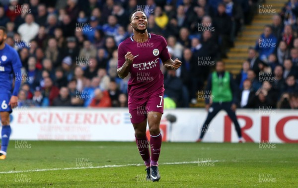280118 - Cardiff City v Manchester City - FA Cup - Raheem Sterling of Manchester City celebrates scoring a goal