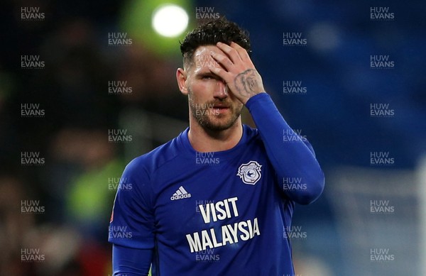 280118 - Cardiff City v Manchester City - FA Cup - Dejected Sean Morrison of Cardiff City at full time