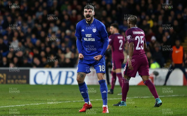 280118 - Cardiff City v Manchester City - FA Cup - Callum Paterson of Cardiff City shows his frustration