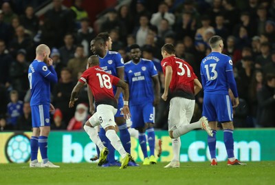 221218 - Cardiff City v Manchester United, Premier League - Manchester United celebrate their first goal