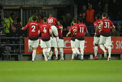 221218 - Cardiff City v Manchester United, Premier League - Manchester United celebrate their first goal