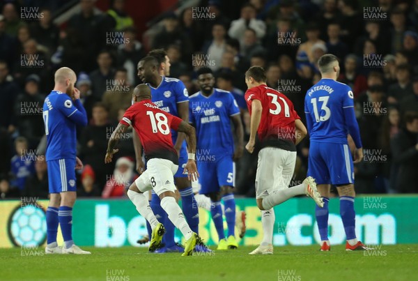 221218 - Cardiff City v Manchester United, Premier League - Manchester United celebrate their first goal