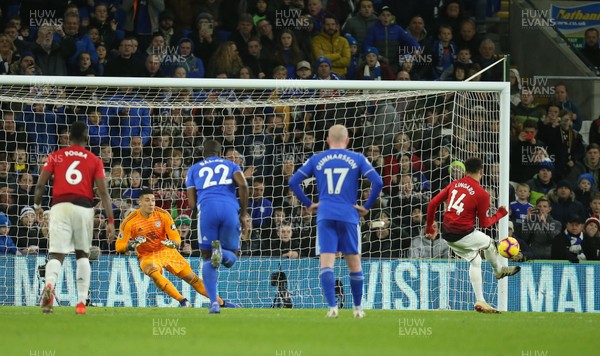 221218 - Cardiff City v Manchester United, Premier League - Jesse Lingard of Manchester United scores the fourth goal from the penalty spot