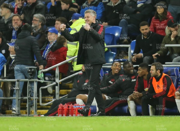 221218 - Cardiff City v Manchester United, Premier League - Manchester United manager Ole Gunnar Solskjaer celebrates as United score their fifth goal