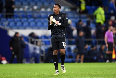 291125 - Cardiff City v Mansfield Town - Sky Bet League 1 - Nathan Trott of Cardiff City applauding fans at full time