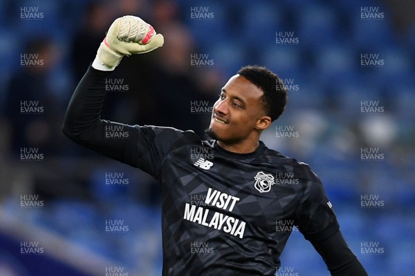 291125 - Cardiff City v Mansfield Town - Sky Bet League 1 - Nathan Trott of Cardiff City celebrates after Cian Ashford of Cardiff City scores his sides third goal