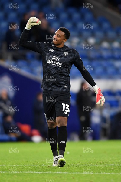 291125 - Cardiff City v Mansfield Town - Sky Bet League 1 - Nathan Trott of Cardiff City celebrates after Cian Ashford of Cardiff City scores his sides third goal