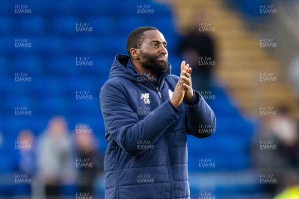 110223 - Cardiff City v Middlesbrough - Sky Bet Championship - Cardiff coach Sol Bamba applauds the fans