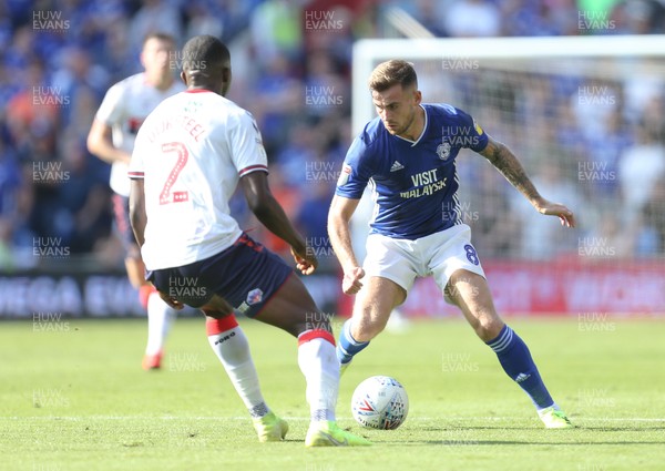 210919 - Cardiff City v Middlesbrough, SkyBet Championship - Joe Ralls of Cardiff City takes on Anfernee Dijksteel of Middlesbrough
