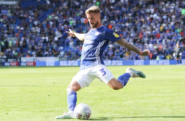 210919 - Cardiff City v Middlesbrough, SkyBet Championship - Joe Bennett of Cardiff City crosses into the box