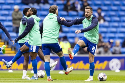 270424 - Cardiff City v Middlesbrough - Sky Bet Championship - Joe Ralls of Cardiff City during the warm up