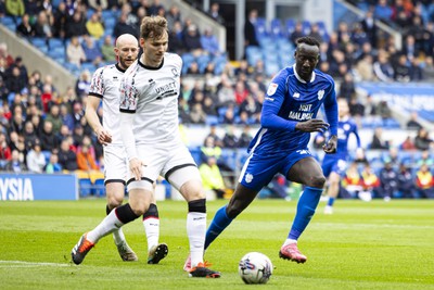 270424 - Cardiff City v Middlesbrough - Sky Bet Championship - Famara Diedhiou of Cardiff City in action