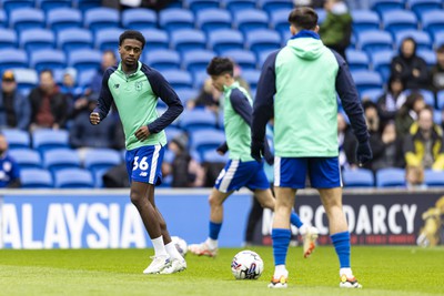 270424 - Cardiff City v Middlesbrough - Sky Bet Championship - Raheem Conte of Cardiff City during the warm up