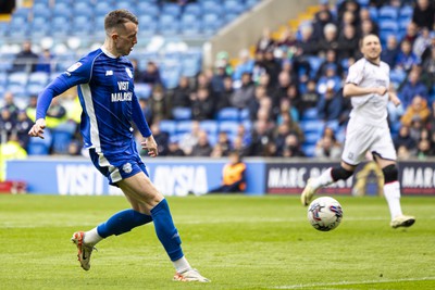 270424 - Cardiff City v Middlesbrough - Sky Bet Championship - David Turnbull of Cardiff City with a shot on goal