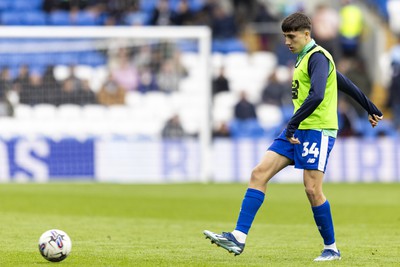 270424 - Cardiff City v Middlesbrough - Sky Bet Championship - Joel Colwill of Cardiff City during half time