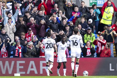 270424 - Cardiff City v Middlesbrough - Sky Bet Championship - Emmanuel Latte Lath of Middlesbrough celebrates scoring his sides third goal