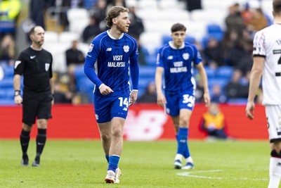 270424 - Cardiff City v Middlesbrough - Sky Bet Championship - Josh Bowler of Cardiff City after scoring his sides first goal