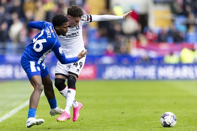 270424 - Cardiff City v Middlesbrough - Sky Bet Championship - Raheem Conte of Cardiff City in action against Law McCabe of Middlesbrough