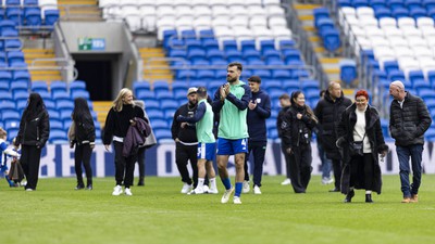 270424 - Cardiff City v Middlesbrough - Sky Bet Championship - Dimitris Goutas of Cardiff City at full time