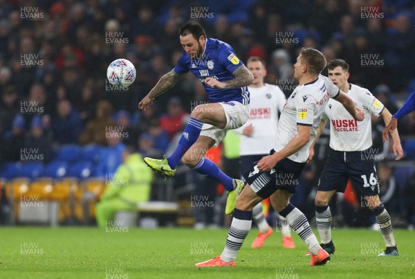 261219 - Cardiff City v Millwall, Sky Bet Championship - Lee Tomlin of Cardiff City wins the ball