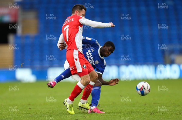 300121 - Cardiff City v Millwall, Sky Bet Championship - Sheyi Ojo of Cardiff City is challenged by Jed Wallace of Millwall
