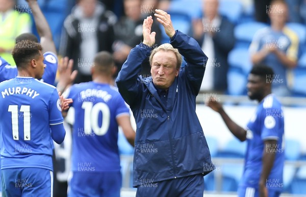 180818 - Cardiff City v Newcastle United, Premier League - Cardiff City manager Neil Warnock at the end of the match