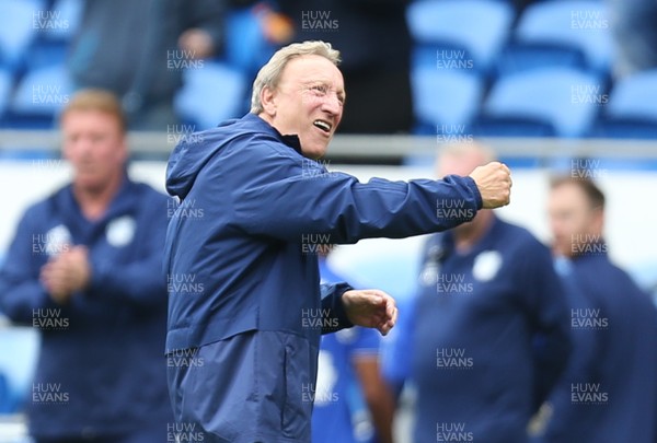 180818 - Cardiff City v Newcastle United, Premier League - Cardiff City manager Neil Warnock at the end of the match