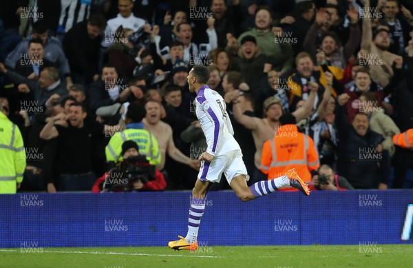 280417 - Cardiff City v Newcastle United, Sky Bet Championship - Isaac Hayden of Newcastle United celebrates after scoring the second goal