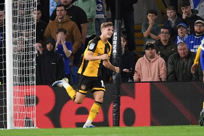 071025 - Cardiff City v Newport County - Vertu Trophy Group Stage - Tom Davies of Newport County celebrates scoring a goal