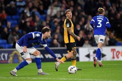 071025 - Cardiff City v Newport County - Vertu Trophy Group Stage - Kai Whitmore of Newport County after his goal is ruled out
