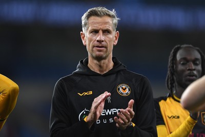 071025 - Cardiff City v Newport County - Vertu Trophy Group Stage - Newport County Manager, David Hughes at full time