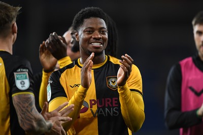 071025 - Cardiff City v Newport County - Vertu Trophy Group Stage - Bobby Kamwa of Newport County at full time