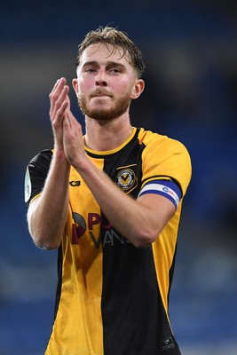 071025 - Cardiff City v Newport County - Vertu Trophy Group Stage - Matthew Baker of Newport County at full time