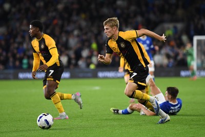 071025 - Cardiff City v Newport County - Vertu Trophy Group Stage - Tom Davies of Newport County