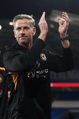 071025 - Cardiff City v Newport County - Vertu Trophy Group Stage - Newport County Manager, David Hughes at full time