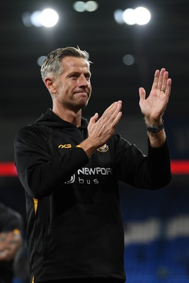 071025 - Cardiff City v Newport County - Vertu Trophy Group Stage - Newport County Manager, David Hughes at full time