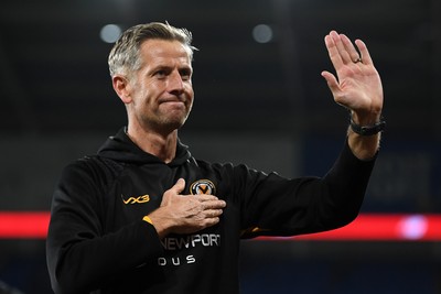 071025 - Cardiff City v Newport County - Vertu Trophy Group Stage - Newport County Manager, David Hughes at full time
