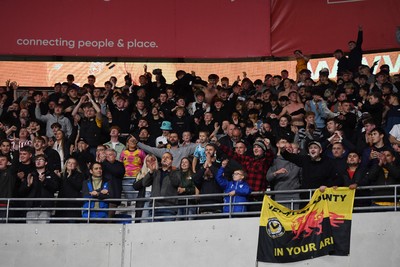 071025 - Cardiff City v Newport County - Vertu Trophy Group Stage - Newport Fans celebrate the win at full time