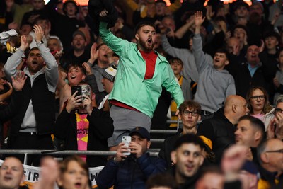 071025 - Cardiff City v Newport County - Vertu Trophy Group Stage - Newport Fans celebrate the win at full time