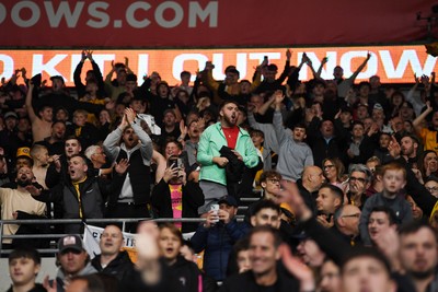 071025 - Cardiff City v Newport County - Vertu Trophy Group Stage - Newport Fans celebrate the win at full time