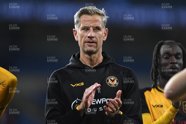071025 - Cardiff City v Newport County - Vertu Trophy Group Stage - Newport County Manager, David Hughes at full time