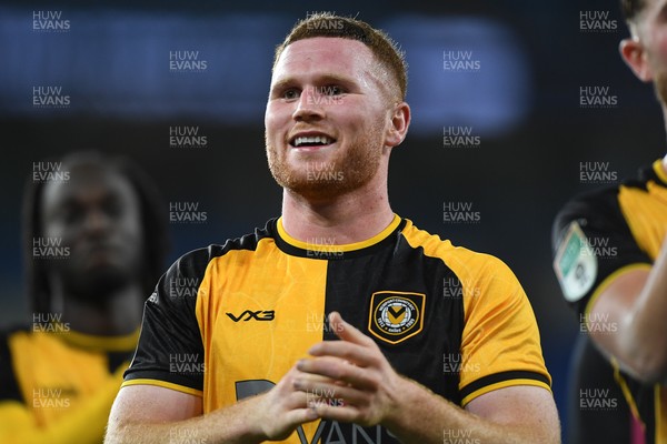 071025 - Cardiff City v Newport County - Vertu Trophy Group Stage - Lee Jenkins of Newport County celebrates the win at full time