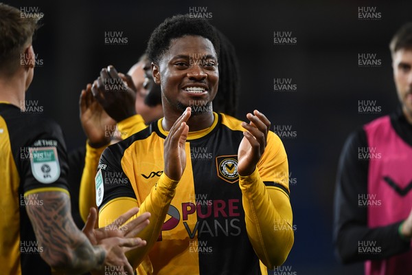 071025 - Cardiff City v Newport County - Vertu Trophy Group Stage - Bobby Kamwa of Newport County at full time
