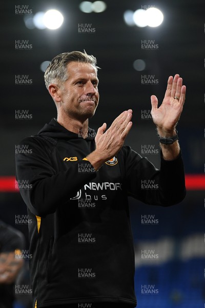 071025 - Cardiff City v Newport County - Vertu Trophy Group Stage - Newport County Manager, David Hughes at full time