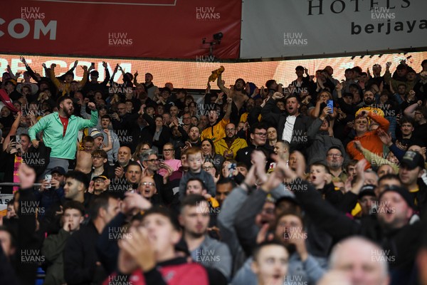 071025 - Cardiff City v Newport County - Vertu Trophy Group Stage - Newport Fans celebrate the win at full time