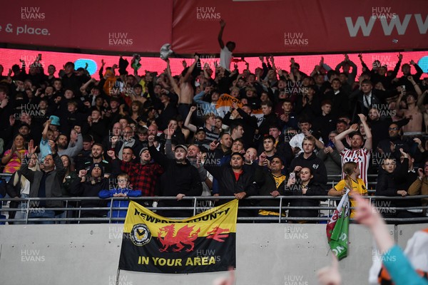 071025 - Cardiff City v Newport County - Vertu Trophy Group Stage - Newport Fans celebrate the win at full time