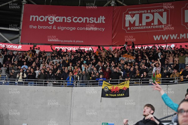 071025 - Cardiff City v Newport County - Vertu Trophy Group Stage - Newport Fans celebrate the win at full time