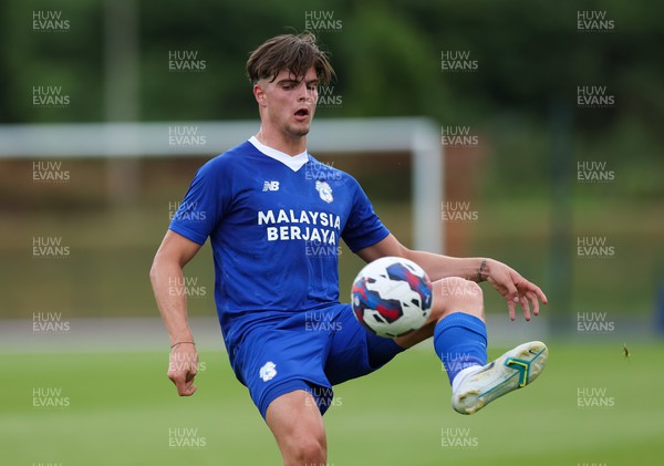 120722 - Cardiff City v Newport County, Pre-season friendly - Ollie Tanner of Cardiff City controls the ball