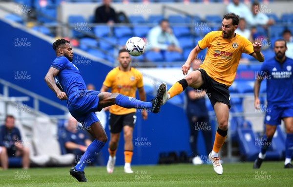 310721 - Cardiff City v Newport County - Preseason Friendly - Leandro Bacuna of Cardiff City and Ed Upson of Newport County compete